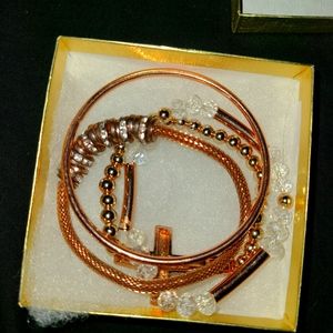 4pcs gold bracelet set